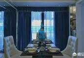 深藍色的餐廳窗簾配什麼顏色的餐桌布好看？